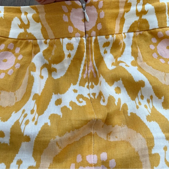 J.Crew linen skirt size 6 ikat yellow. - Picture 7 of 13